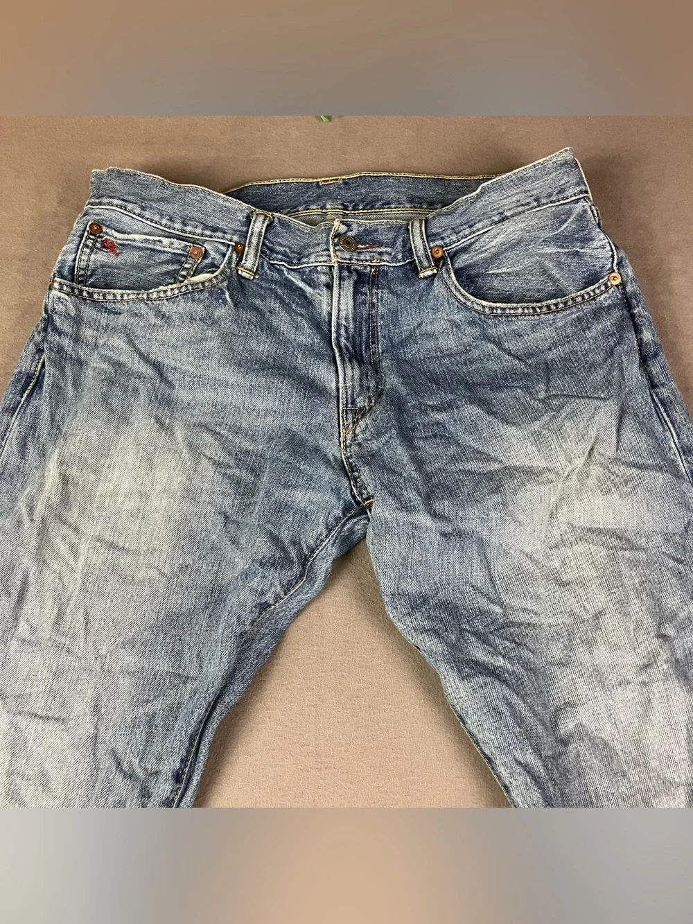 Polo Ralph Lauren Men’s Jeans Size 32x36 Slim Straight Light Blue Wash Denim. In